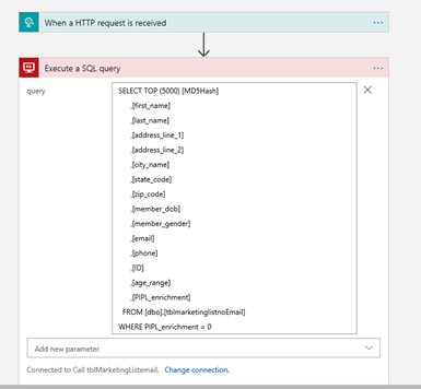 SQL Query connector in Logic Apps